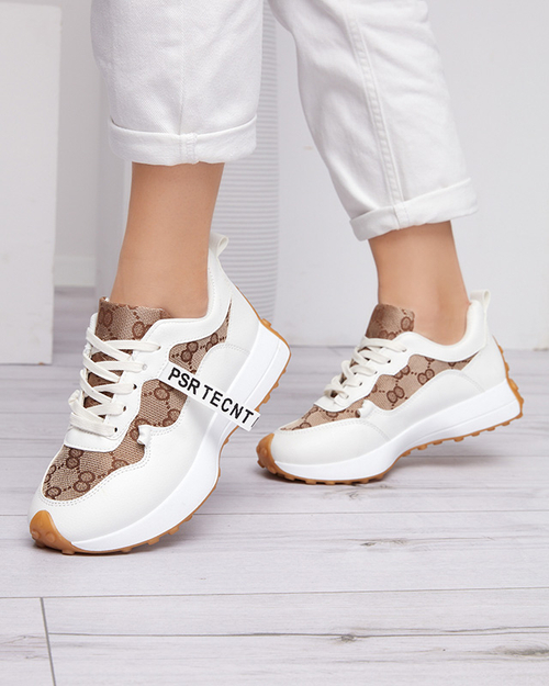 Білі жіночі кросівки з модним принтом Tentis