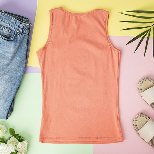 Жіночий топ в персиковому кольорі зі стразами