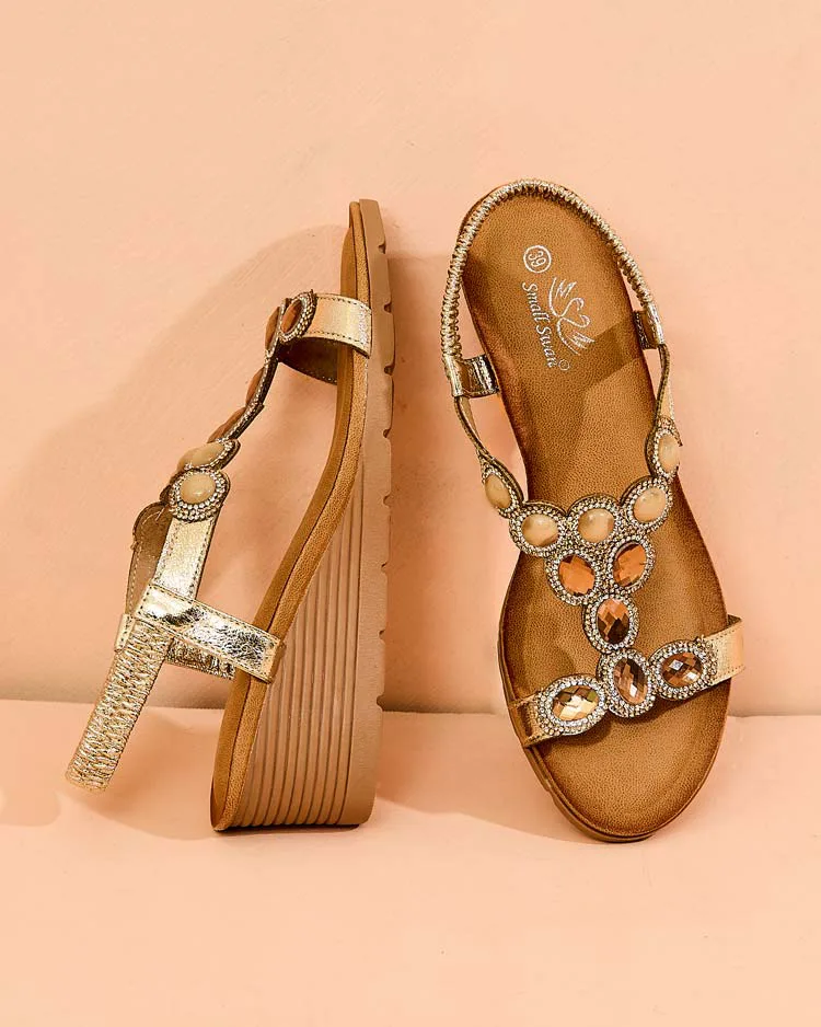 Royalfashion Damen Sandalen mit Zirkonia Obrina