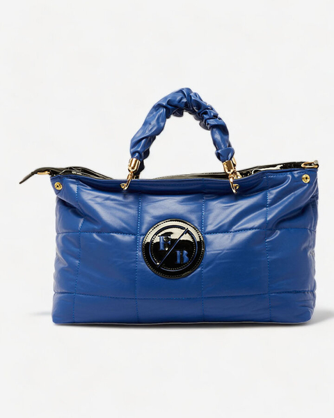 Royalfashion Cobalt Damen gesteppte Shopper Handtasche mit Patch