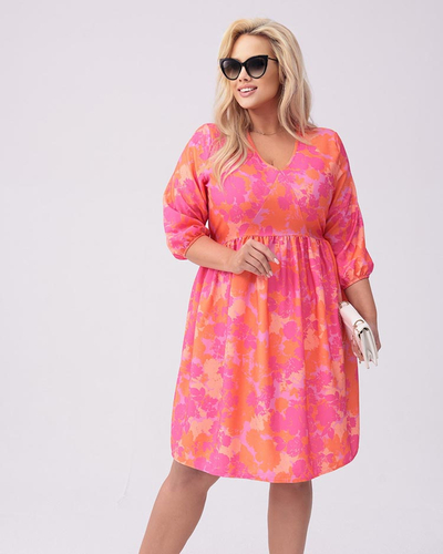 Royalfashion Knielanges Damenkleid mit Print PLUS SIZE