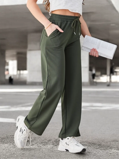 Royalfashion Einfache Damenhose mit Bindeband