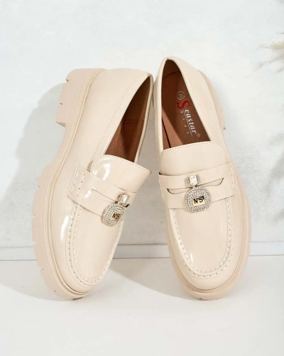 Royalfashion Damen lackierte Mokassins Bemies