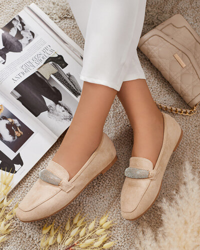 Royalfashion Damen Mokassins eko Wildleder Rellpes