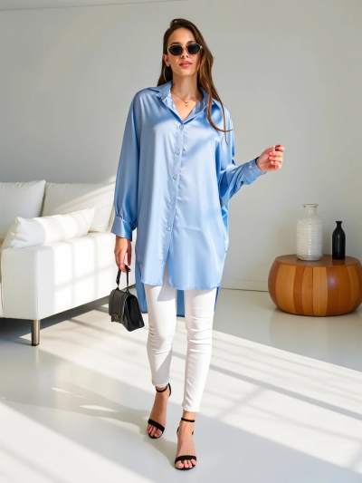 Royalfashion Langes Oversized-Shirt für Damen