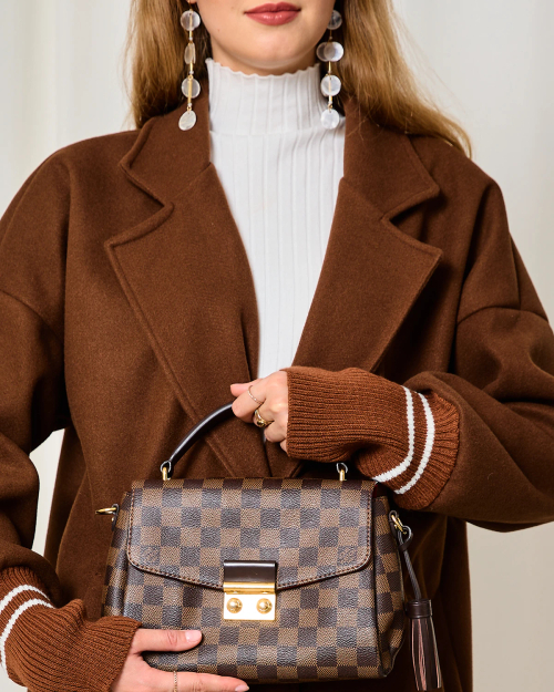 Royalfashion Жіноче пальто-куртка довжиною до коліна темно-коричневого кольору