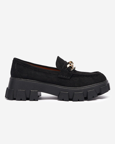 Schwarzer Damenschuh mit goldener Verzierung Quesil - Footwear