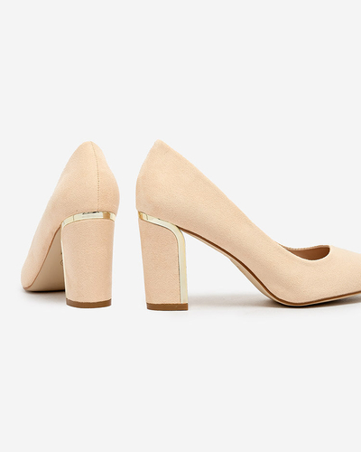 Royalfashion Beige Damen Öko-Wildleder-Pumps Afrogosa