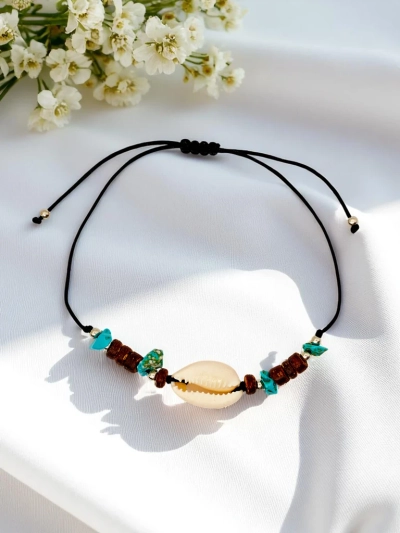 Damenarmband mit Ozeanien-Muschel Zeit