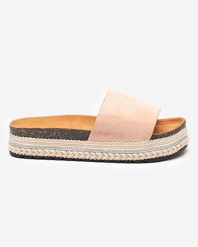 Öko-Wildleder-Sandalen für Damen in Pink Kiccori- Footwear