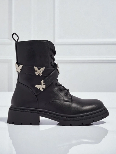 Damen Worker Boots mit Verzierungen Motill