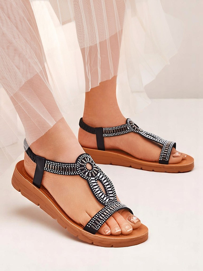 Royalfashion Damensandalen mit dekorativen Riemen Ava Shine