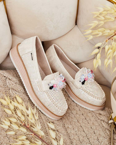 Royalfashion Mokassins mit bunten Steinen Restea