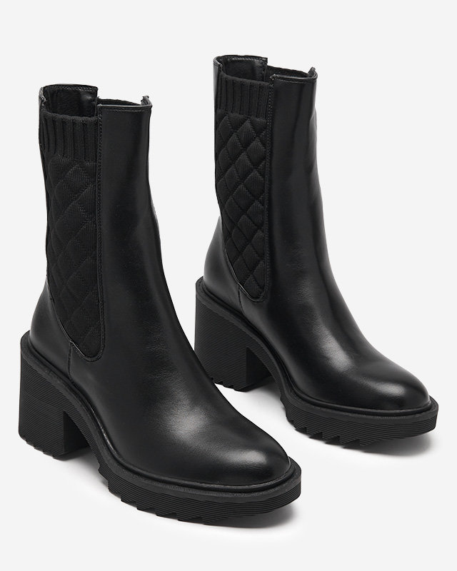 Recheo schwarze Damen-Stiefeletten mit hohem Absatz - Schuhe