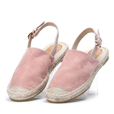 Rosa Espadrilles aus Öko-Wildleder mit offenem Absatz Daisy - Footwear