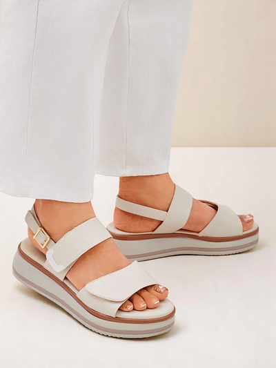 Royalfashion Damensandalen mit dicker Sohle Tulipp