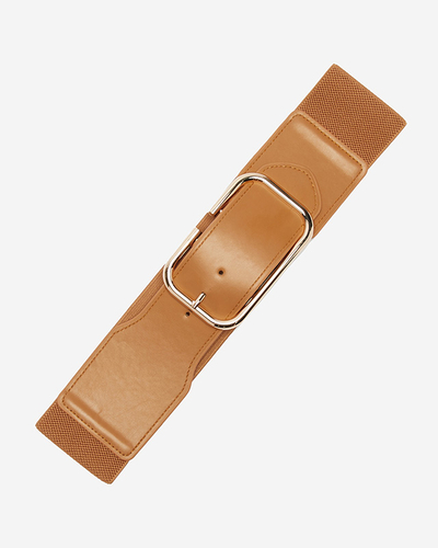 Breiter elastischer Damengürtel Camel - Accessoires