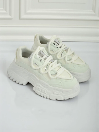 Damen-Sneakers Artemisia Bianca auf Plateausohle aus ökologischem Leder, 6,5 cm