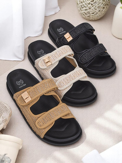 Royalfashion Damenslipper-Sandalen mit Flechtdetail Delibeli