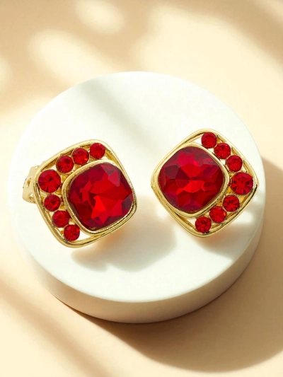 Royalfashion Damen-Ohrringe mit Kristallen und Zirkonia, Clips