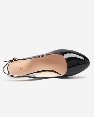 Lackierte Damensandalen auf einem Pfosten in schwarz Lafla - Schuhe