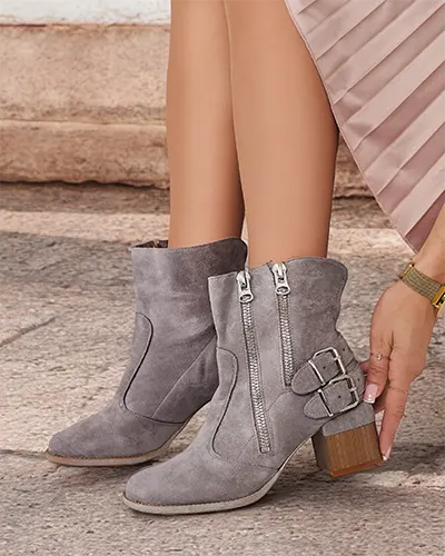Royalfashion Decorated Zerta Heeled Booties