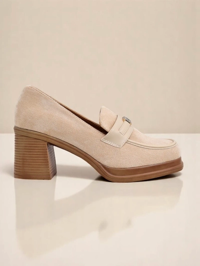 Royalfashion Damen-Loafer mit Blockabsatz Evelay