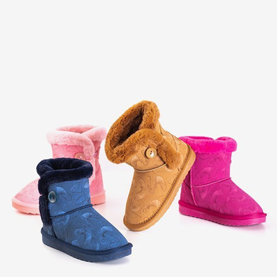 Rosa Kinderschneeschuhe mit Fell Xialo - Schuhe