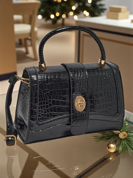 Lackierte kleine Damenhandtasche aus Öko-Leder Lunaya