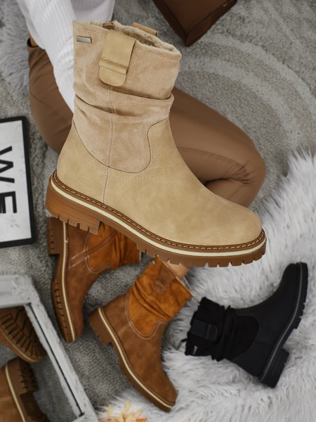 Höhere Damenstiefeletten aus Öko-Wildleder Liora