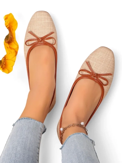 Royalfashion Damen Ballettschuhe mit Glitzer und einer Schleife Aramie
