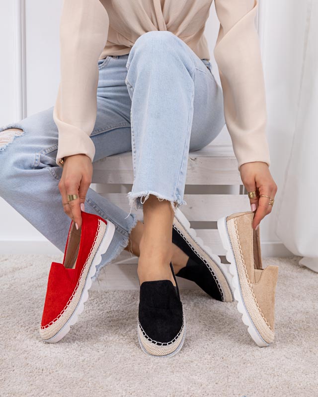 Rote Damen-Slipper Fabiola - Schuhe