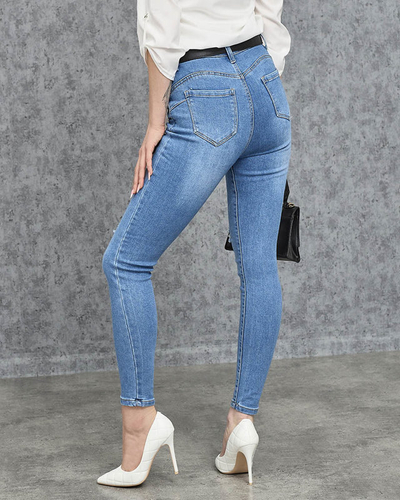 Damen Push-up Röhrenjeans in Blau - Kleidung
