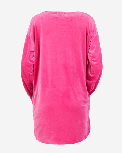 Fuchsiafarbene lange Tunika für Damen mit Zirkonia - Kleidung