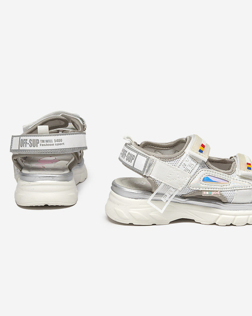 Босоніжки для дівчаток біло-сірий Umaf - Взуття