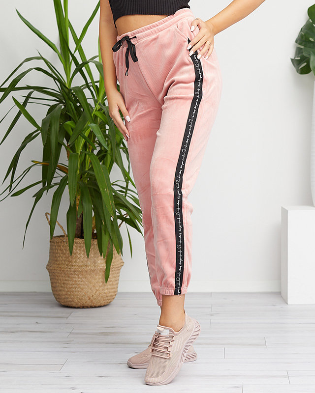 Rosa Damen-Treggings mit Streifen - Kleidung