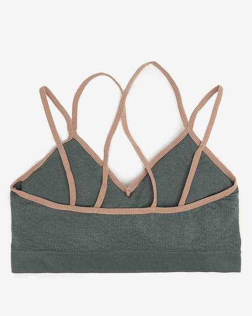 Темно-зелений жіночий спортивний бюстгальтер з тонкими бретелями