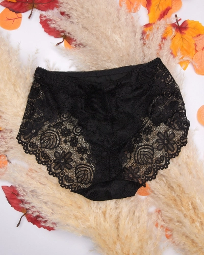 Royalfashion Damen-Spitzenhöschen in schwarz PLUS SIZE