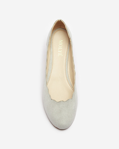 Hellgraue Damen Ballerinas aus Öko-Wildleder Antonelia - Footwear