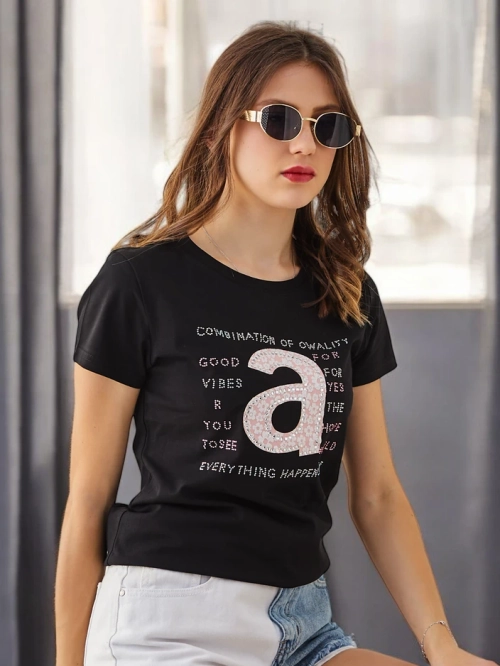 Royalfashion Бавовняна жіноча футболка Комбінація Owality