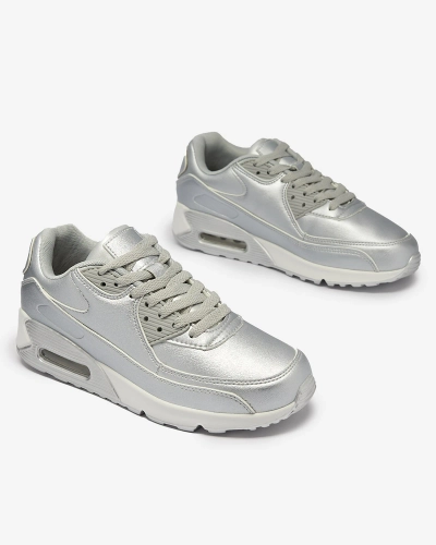 Silberfarbene Damen-Schnürschuhe Moteri - Footwear