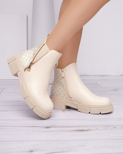 Cremefarbene Damenstiefel von Gusicia - Schuhe