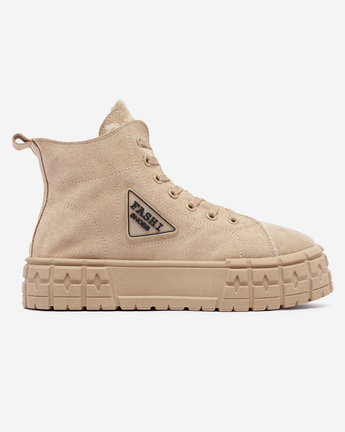 Чоботи жіночі світло-коричневі з екозамші на утеплювачі Зефір - Взуття