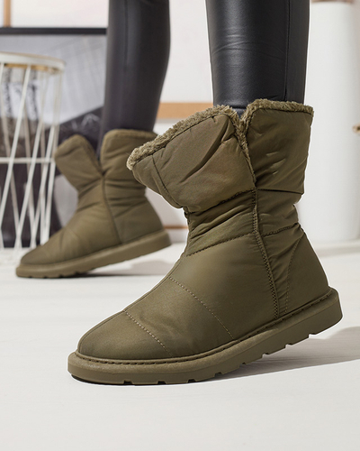Dunkelgrüne Damenstiefel a'la Schneestiefel Kalioli Footwear