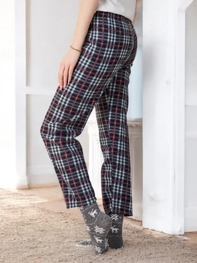Royalfashion Baumwolle Weihnachten Damen Pyjama Karottenhosen