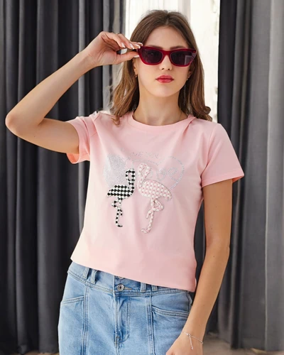 Royalfashion Damen Baumwoll T-Shirt Flaming Love