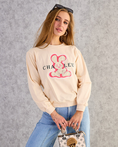 Royalfashion Damen Sweatshirt aus Baumwolle mit dünnem Druck