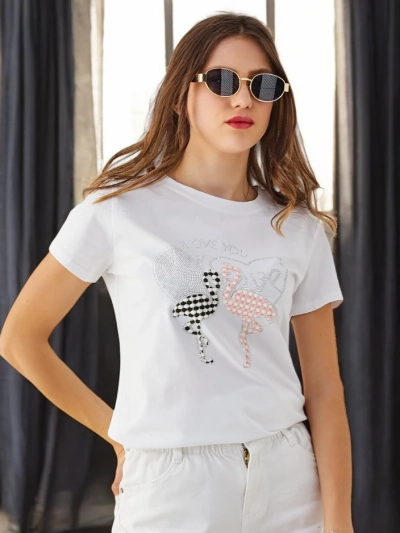Royalfashion Damen Baumwoll-T-Shirt Flaming Love