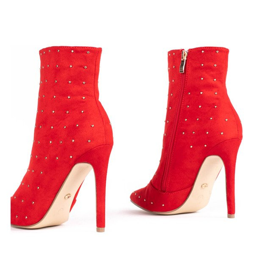 Черевики червоні на щиколотках із струменями Одрі - Взуття 1