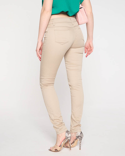 Beige gerade Damenhose - Kleidung